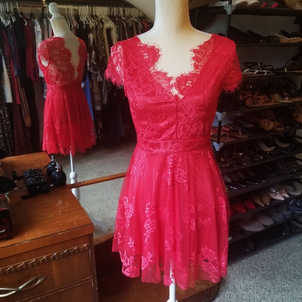 Lacy Red Dress